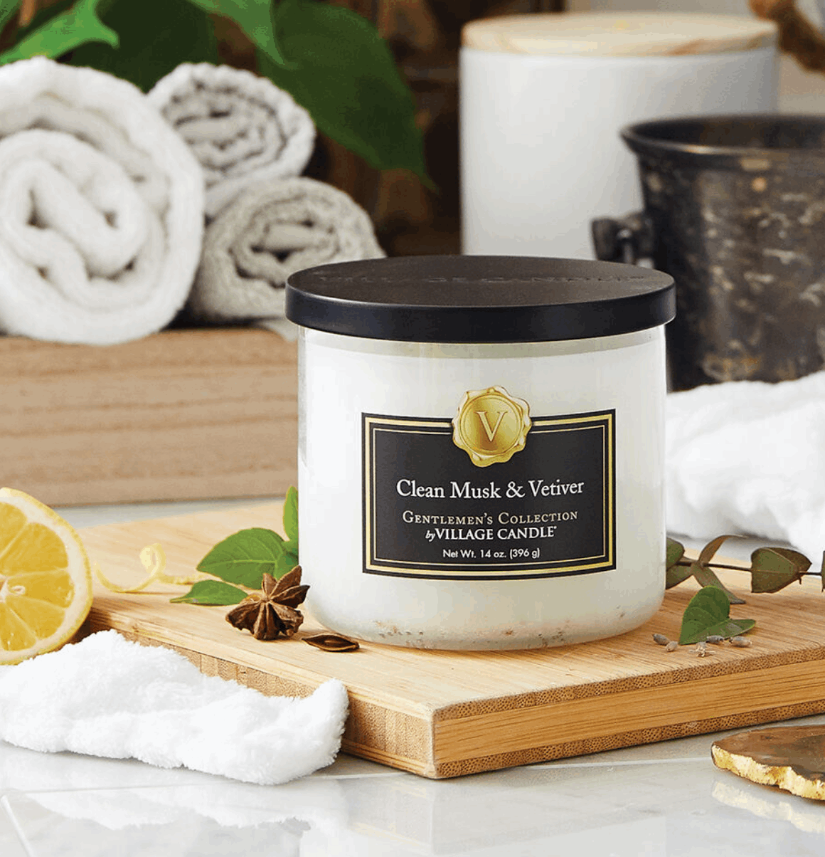 Clean Musk & Vetiver Gentleman Geurkaars Geurkaars Village Candle