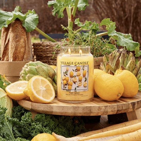 Fresh Lemon Geurkaars L Geurkaars Village Candle