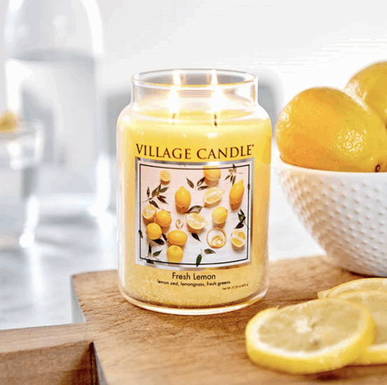 Fresh Lemon Geurkaars L Geurkaars Village Candle