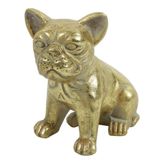 Hond zittend Pugsy S goud-L14B9H14,5CM Ornament Countryfield