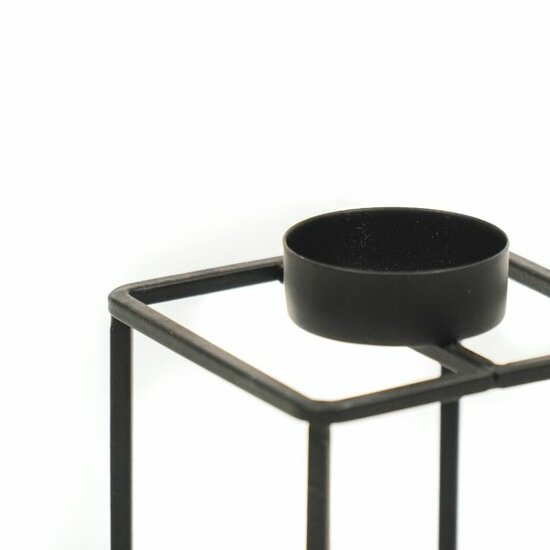 HV TEALIGHT HOLDER SQUARE- BLACK- 8X8X10 nu €5.- Waxinelichthouder Housevitamin