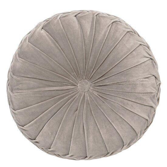 KAJA - Sierkussen rond velvet Driftwood 40 cm - taupe Kussen Dutch Decor