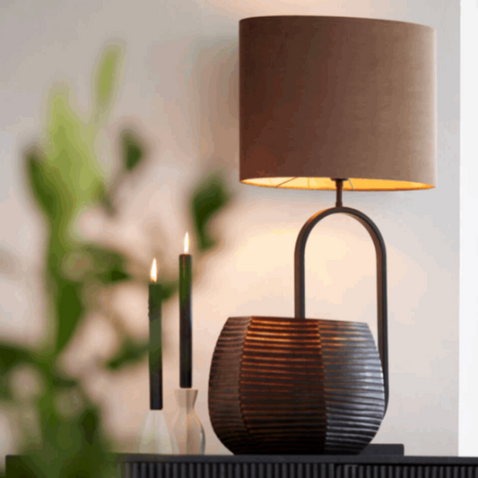 Lampvoet 20x13x55 cm JAMIRI mat zwart Lampvoet Light & Living