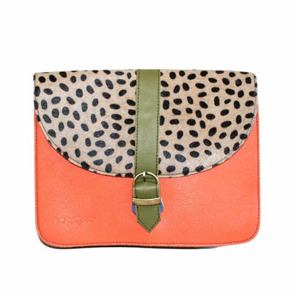 Office bag orange beige and black dots Tas Boomingbags