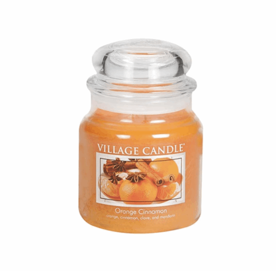 Orange Cinnamon Geurkaars M-L9,5B9,5H11CM Geurkaars Village Candle