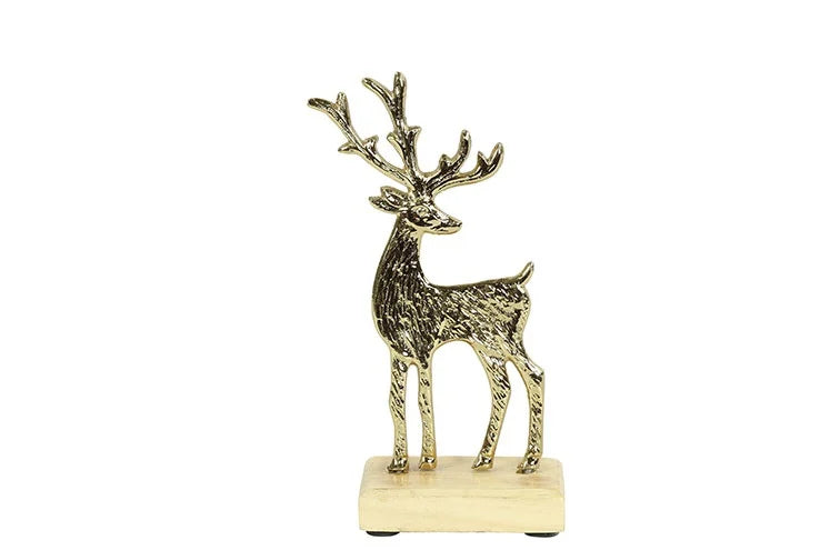 Ornament hert Francesco S goud-L5B10H16,5CM Kerst Countryfield