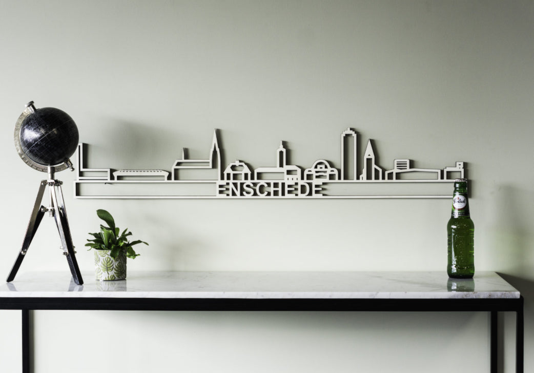 Skyline Enschede Met Tekst Populieren 60cm Ornament City Shapes