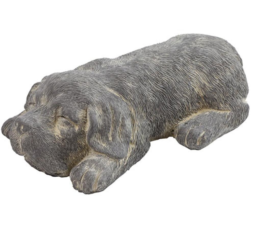 Slapende hond Bello S antraciet-L23B10,5H6,5CM Ornament Countryfield