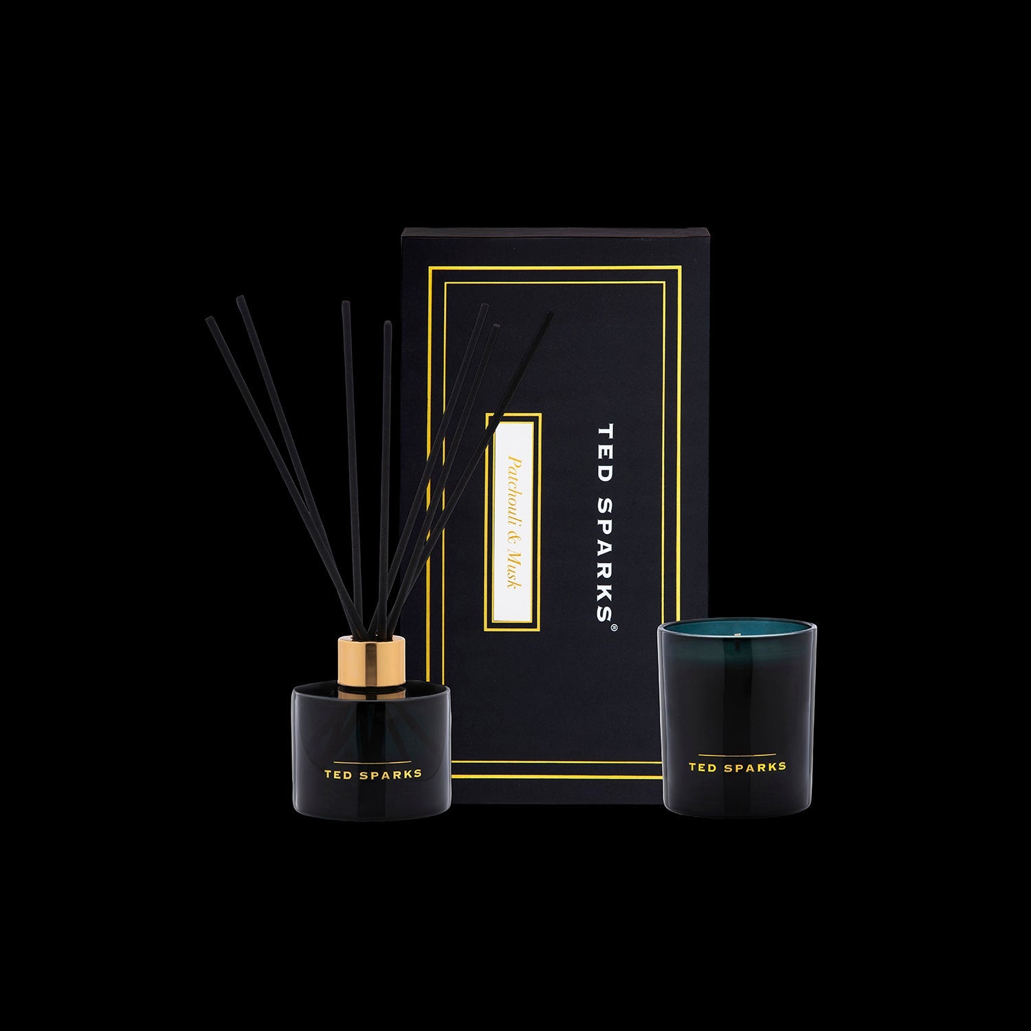 TED SPARKS - Candle & Diffuser Gift Set M - Patchouli & Musk Giftset Ted Sparks