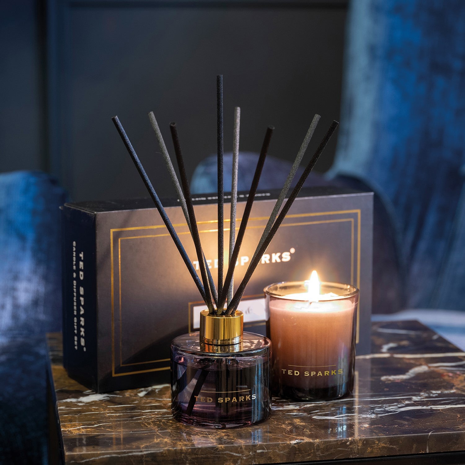 TED SPARKS - Candle & Diffuser Gift Set M - Patchouli & Musk Giftset Ted Sparks