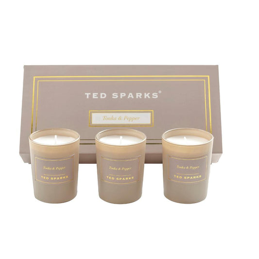 TED SPARKS Mini Candle Gift Set Tonka & Pepper Giftset Ted Sparks