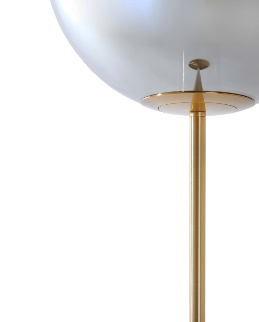 Vloerlamp Ø30x160 cm MEDINA - Glas Smoke en Goud | Ohker Living Vloerlamp Light & Living