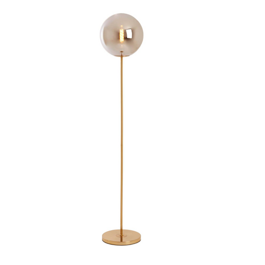 Vloerlamp Ø30x160 cm MEDINA - Glas Smoke en Goud | Ohker Living Vloerlamp Light & Living