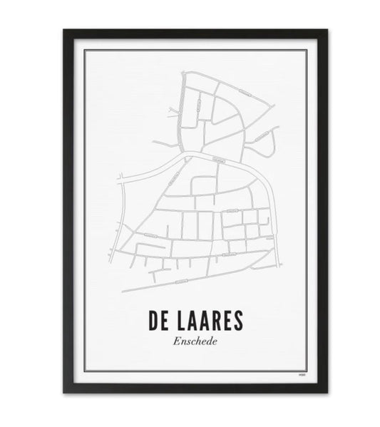 Wijck Prent Enschede De Laares A4 - 21 x 30 cm inclusief lijst Prent Wijck