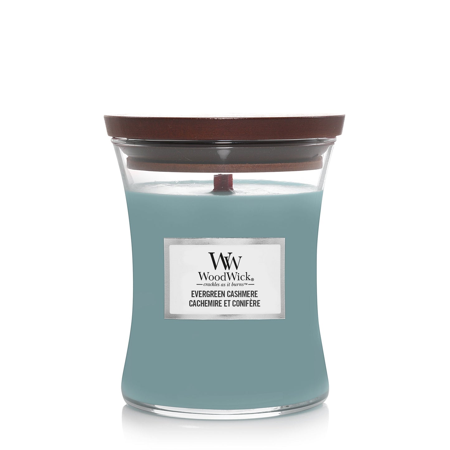 WW Evergreen Cashmere Medium Candle Geurkaars WoodWick