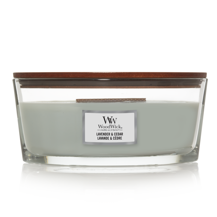 WW Lavender & Cedar Ellipse Candle Geurkaars WoodWick