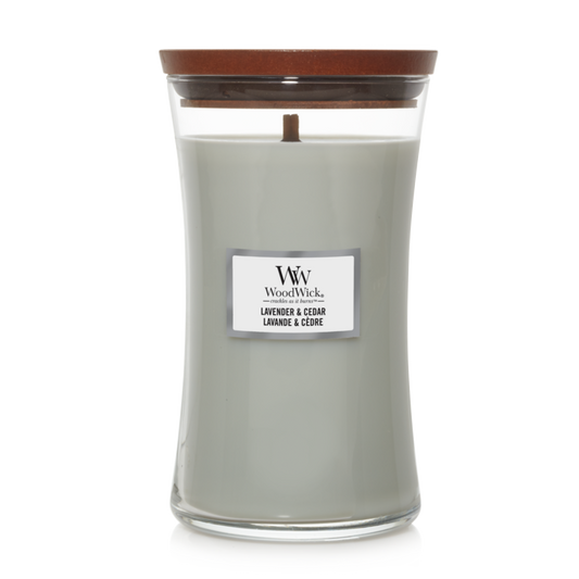 WW Lavender & Cedar Large Candle Geurkaars WoodWick