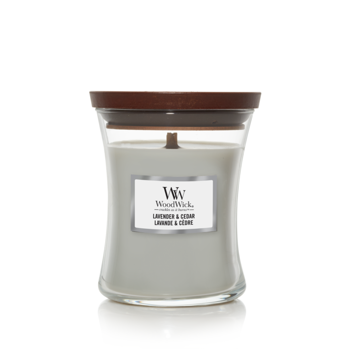 WW Lavender & Cedar Medium Candle Geurkaars WoodWick