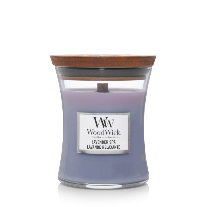 WW Lavender Spa Medium Candle Geurkaars WoodWick