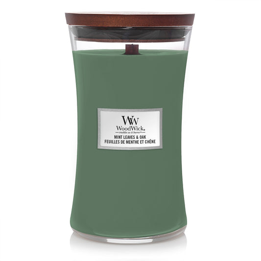 WW Mint Leaves & Oak Large Candle Geurkaars WoodWick