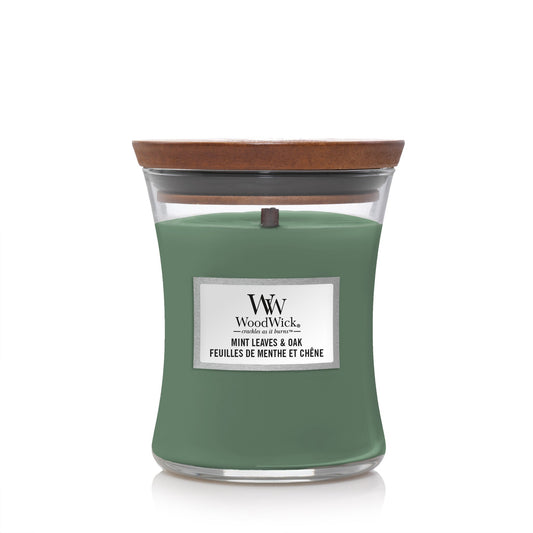 WW Mint Leaves & Oak Medium Candle Geurkaars WoodWick