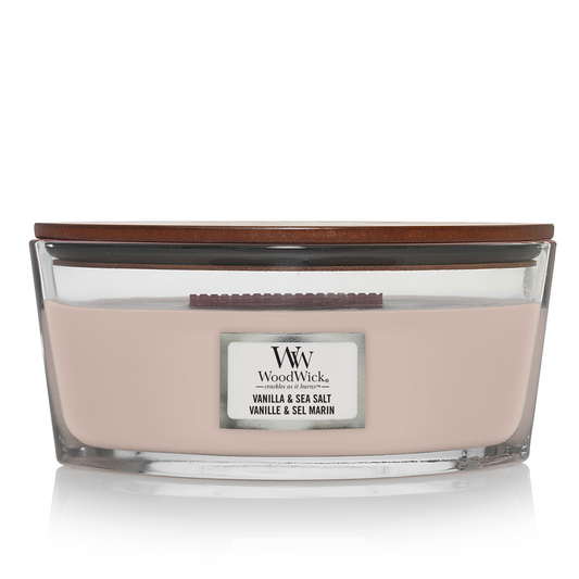 WW Vanilla & Sea Salt Ellipse Candle Geurkaars WoodWick