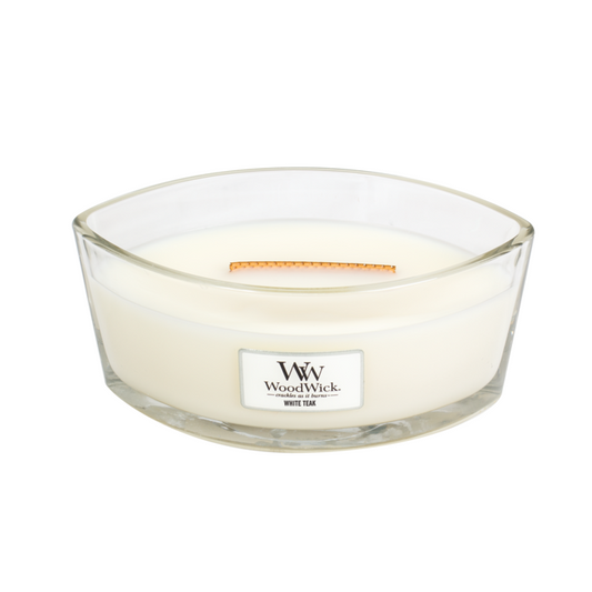 WW White Teak Ellipse Candle Geurkaars WoodWick